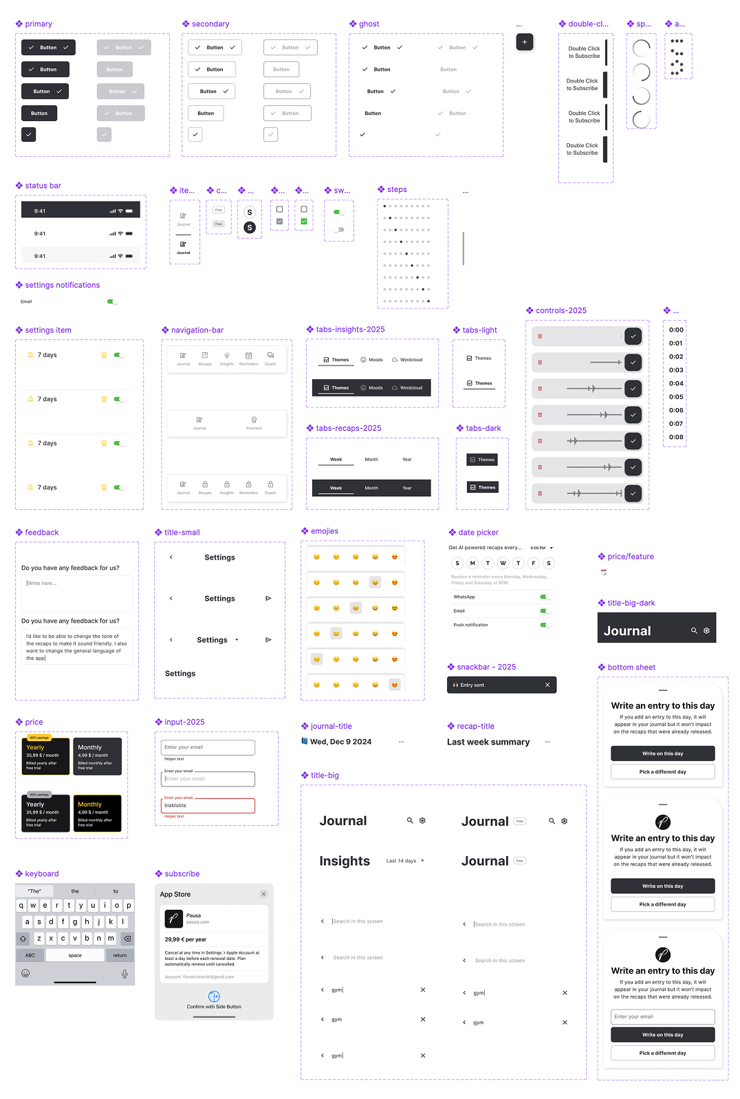 Pausa design system built from scratch